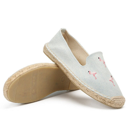 Hemp-soled Shoes Flat Bottom Summer New Breathable One-step Flat-bottomed Cloth Shoes Allmatch Comfortable Fisherman Shoes Women