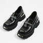 xiangtuibao Women Pumps Thick Sole Platform Low Heel Shoes for Woman Slip-on Espadrilles Chunky Heel Leather Dress Creepers Casual Loafers
