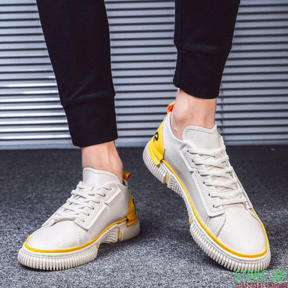 High Quality New Spring  Mens Casual Shoes Comfortable Flat Male Sneakers Fashion Outdoor White Breathable Non Leather Shoes