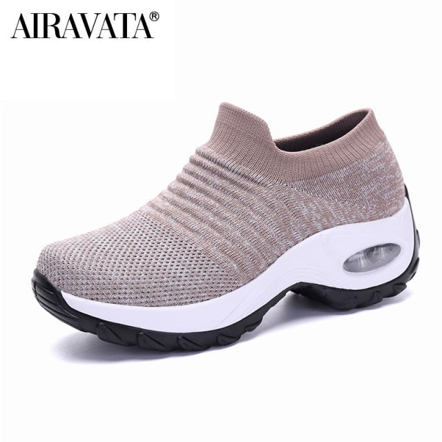 Women's Casual Shoes Chunky Sneakers Platform Walking Shoes Fashion Knited Casual Loafers Size 35-42