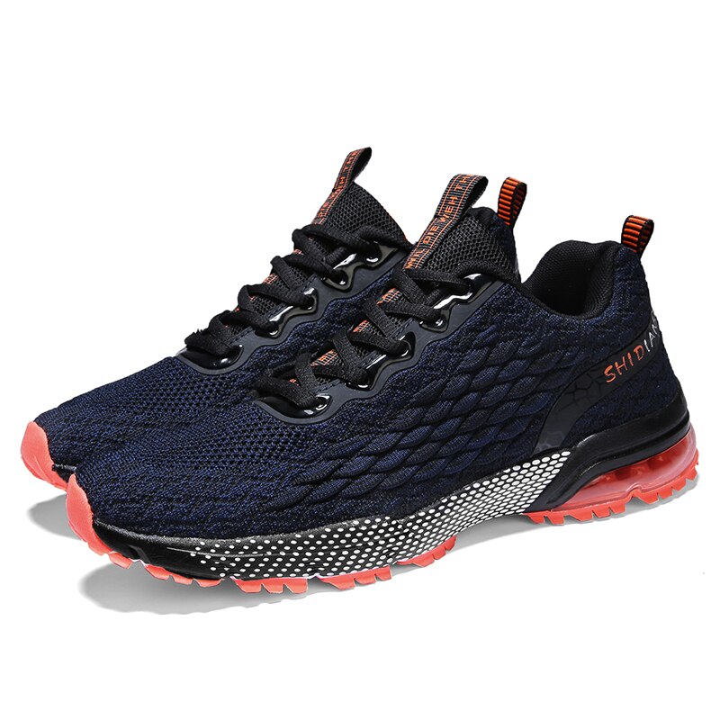 VastWave Air Cushion  Men's Running Sport Shoes Sneaker Fish Scale Woven Mesh Men Casual Shoes Light weight Man Leisure Shoe