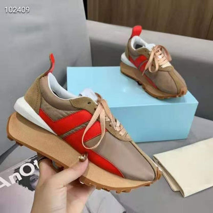 Spring Thick Sole Casual Daddy Shoes Women Flat Mixed Color Lace Up Patchwork Sneakers Outdoor Walk Tennis Shoes  Unisex