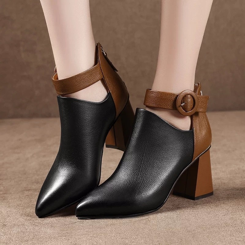 xiangtuibao New Autumn Early Winter Shoes Women Boots Fashion Ladies High Heels Boots Pointed toe Woman Party Shoes Women Ankle Boots A1892