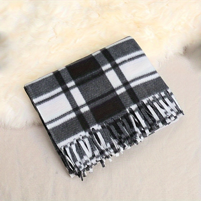 Classic British Plaid Tassel Scarf Stylish Soft Warm Versatile Shawl Autumn Winter Unisex Coldproof Inelastic Scarf