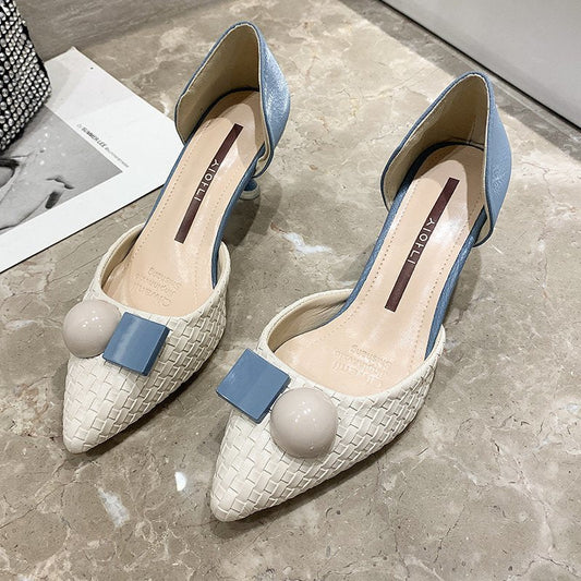 Women Pumps Fashion Pointed Shallow Mouth Stiletto Heels Spring Summer New Korea Thin Heels High  Pointed Toe