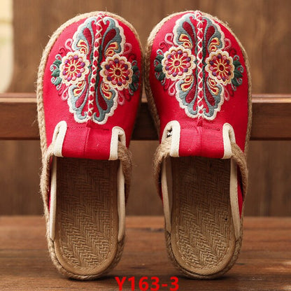 xiangtuibao   New Fashion Women Shoes Flats Casual Ladies Shoes Hand Woven Shoes Ancient Style Embroidered Round Toe Canvas Slip-on Beach