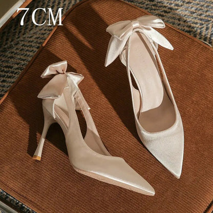 xiangtuibao -  Pointy Solid Color High Heels Women's Thin Heel Pumps  New Spring And Autumn Shallow Mouth Temperament Single Shoes