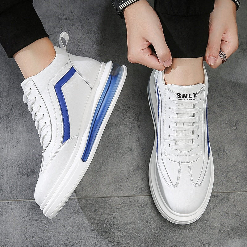 Air Cushion White Shoes Men Shoes New Best Genuine Leather Fashion Sneakers Wild Breathable Trend Youth Casual Shoes Men's Shoes