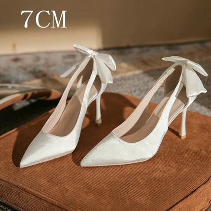 xiangtuibao -  Pointy Solid Color High Heels Women's Thin Heel Pumps  New Spring And Autumn Shallow Mouth Temperament Single Shoes