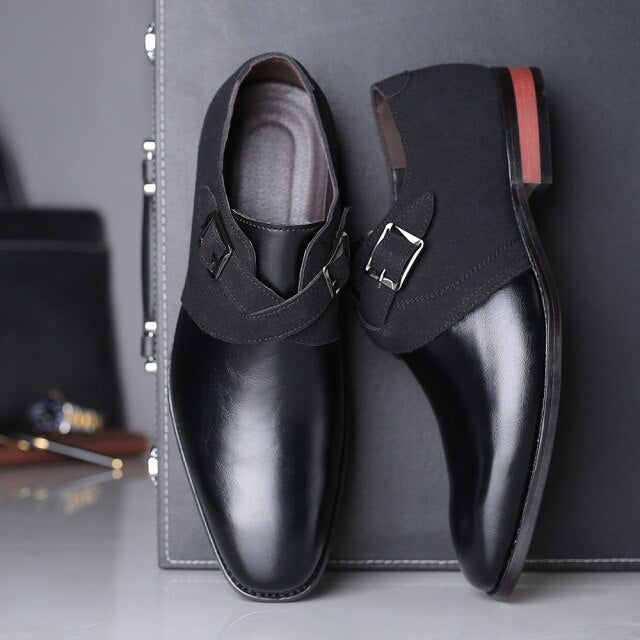 Men's Fashion Stitching Buckle Derby Shoes Men's Leather Dress Shoes Wedding Party Shoes Men's Business Office Overshoes48