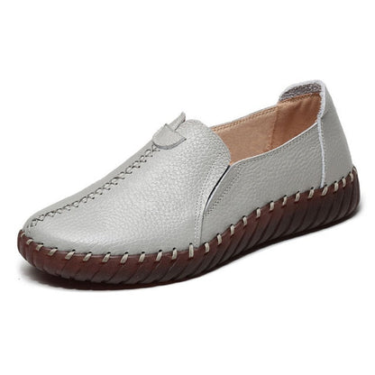 White Black Hollowed Moccasins For Women Genuine Leather Flats Breathable Loafers Shoes Women's Soft Casual Flat Shoes Blue