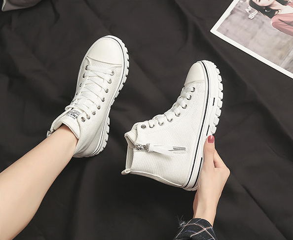 xiangtuibao    Autumn New Style Women Casual Shoes Platform Sneakers PU Leather Shoes Woman High Top White Shoes Tenis Feminino  A1-204