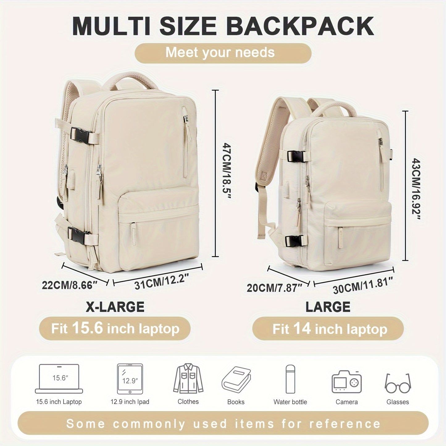 Large Capacity Multi-Functional Travel Backpack - Adjustable Strap, Laptop Compartment, Water-Resistant Nylon Material - Ideal for Unisex Fashion Business Trip, Vacation, Holiday, Student, and Short-Trip Rucksack