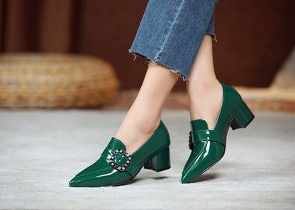 xiangtuibao Elegant Medium Heels Pumps Woman New  Nude Green Black Sexy Pointed Toe Ladies Party Office Wedding Shoes Large Size 44 45