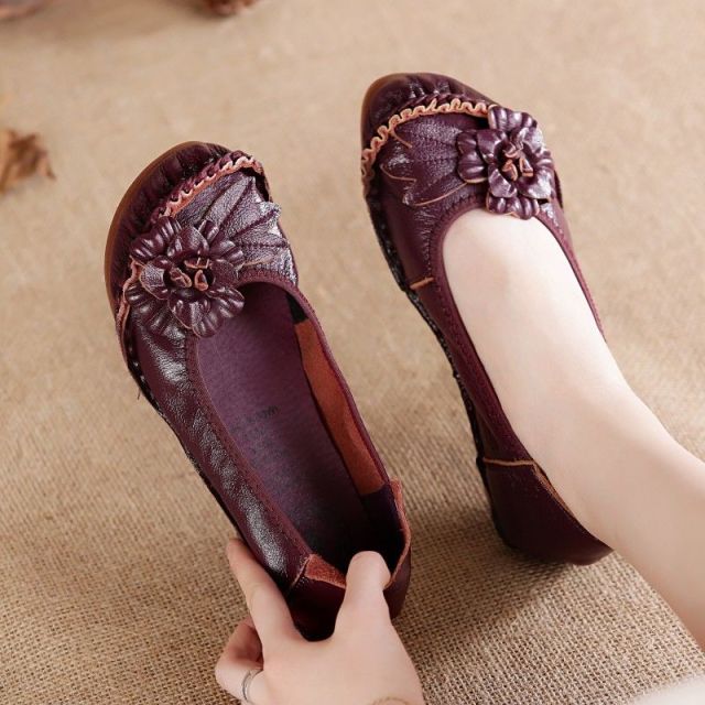 Women Genuine Leather Shoes Female Brand High Quality Comfort Flats Mom Casual Summer Shoes  Fashion Oxford Flats