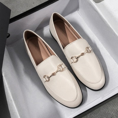 xiangtuibao  Spring Fashion Flat Shoes Women Quality PU Leather Slip on Loafer Shoes Ladies Flats Mocassins Big Size 44 Sapato Feminino JJ26