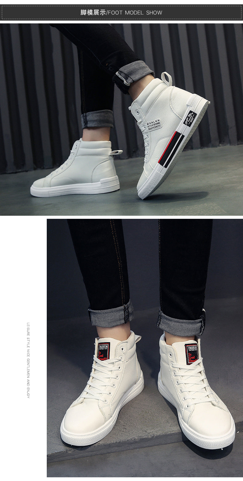 xiangtuibao  High Top Shoes Men Fashion Breathable Casual Shoes Daily White Shoes Classic Wear Resitant gym shoes Men Hip Hop Sneakers