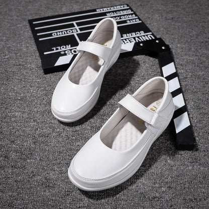 xiangtuibao Mary Jane Slip Buckle Flat Resistant Comfort White Nursing Work Shoes Womens Grils Casual B178 New