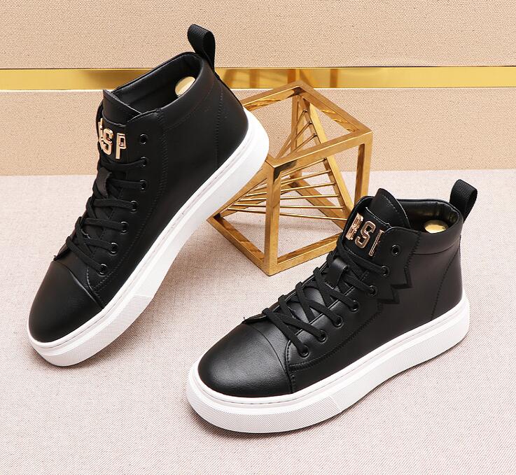 Designer New Men's white black metal button flats platform Shoes Man Vintage  sneakers loafers zapatos de novio hombre