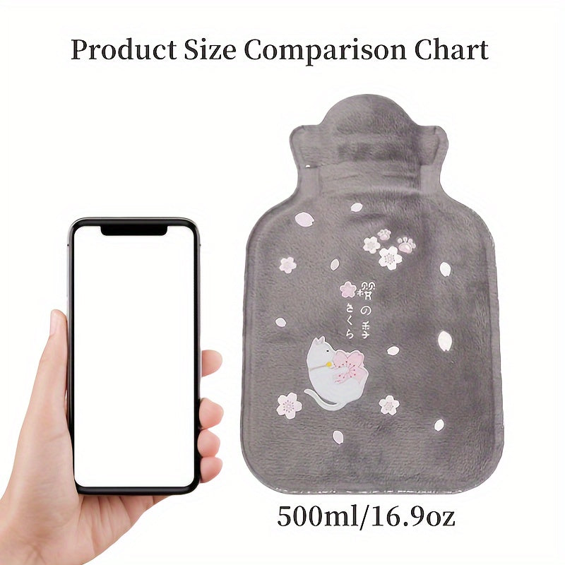 1Pack 7.44oz/16.91oz Hot Water Bottle, Warm Water Bag With Soft Premium Faux Fur Cover Water Bag For Hot Compress And Warm Hands, Hot-Water Bag For Hot Water Bottles For Neck, Back, Shoulder, Legs And Menstrual Cramps