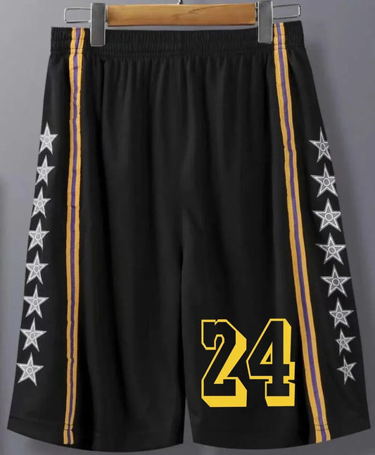 23# 24# Men Basketball Shorts Free Custom Kid shorts Basketball Male Soccer Exercise Running Fitness Workout Black Short 240306