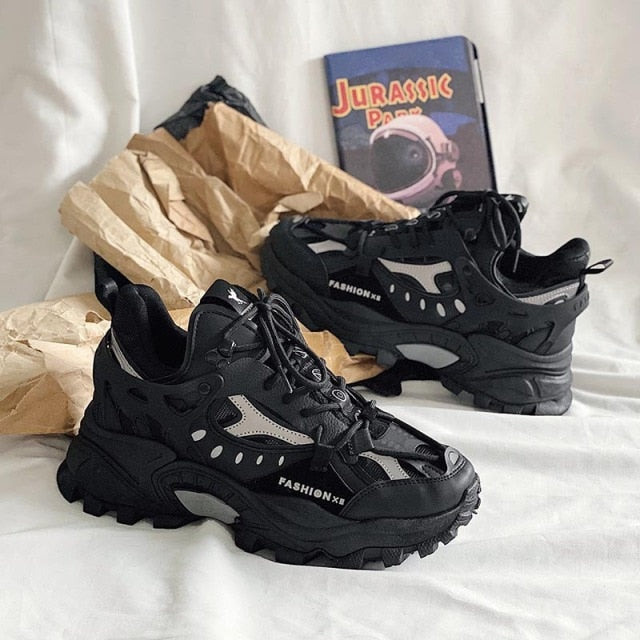 Vulcanized Shoes Luxury Sneakers Men Harajuku Shoes Chunky Sneakers Men Black Sneakers Men High Fashion Zapatos Hombre R13-06