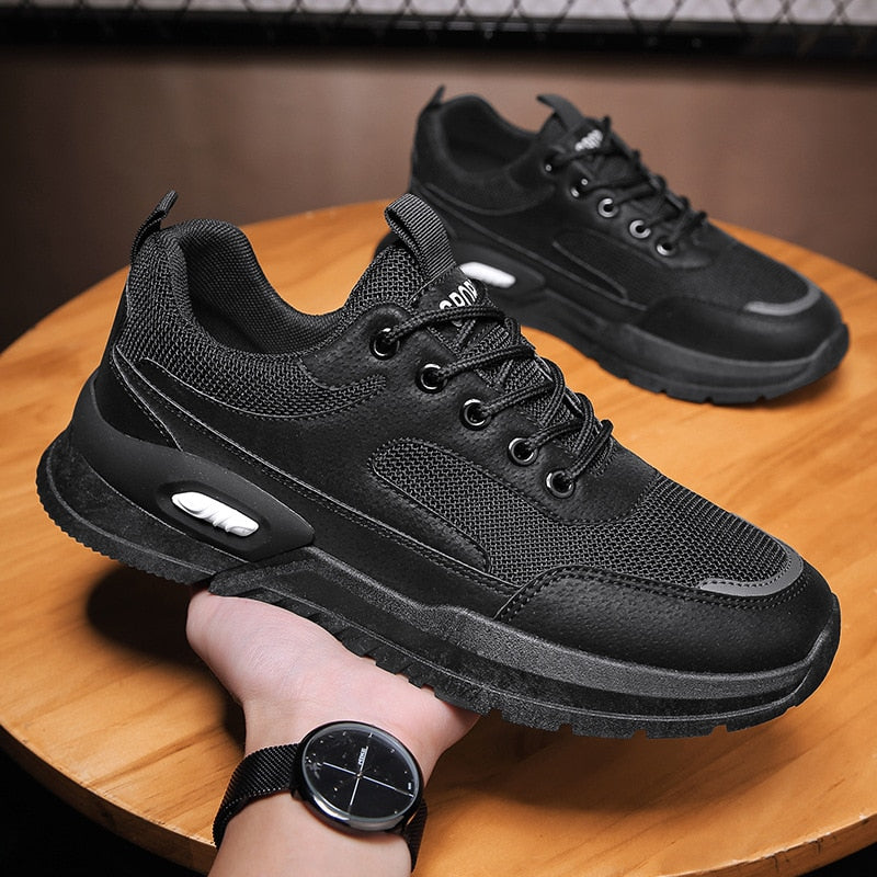 xiangtuibao New Fashion Sneakers Men Spring Autumen Male Footwear Thick Sole Mens Casual Shoes Breathable Mesh Sneakers Black Grey A4752