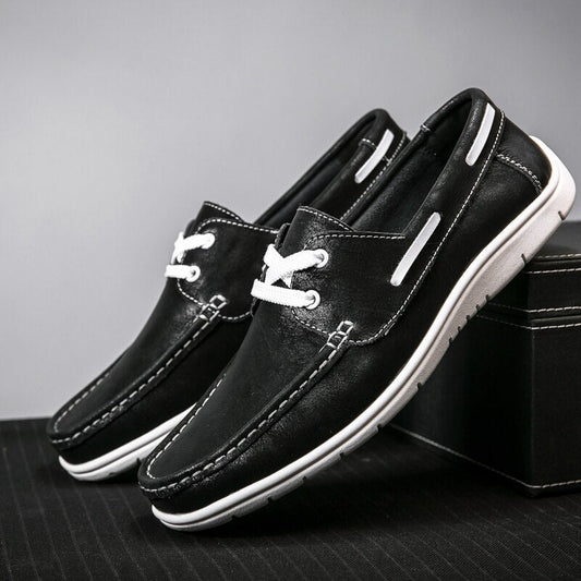 xiangtuibao Genuine Leather Men Casual Shoes Luxury Brand  Mens Loafers Moccasins Breathable Slip on Black Driving Shoes