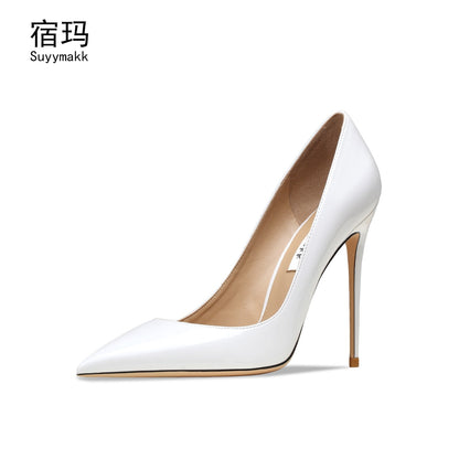 xiangtuibao  spring luxury brand leather extreme high heel pointed toe fashion ladies high-heeled shoes for women's shoes party wedding shoes