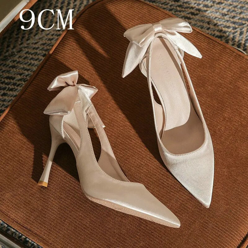 xiangtuibao -  Pointy Solid Color High Heels Women's Thin Heel Pumps  New Spring And Autumn Shallow Mouth Temperament Single Shoes