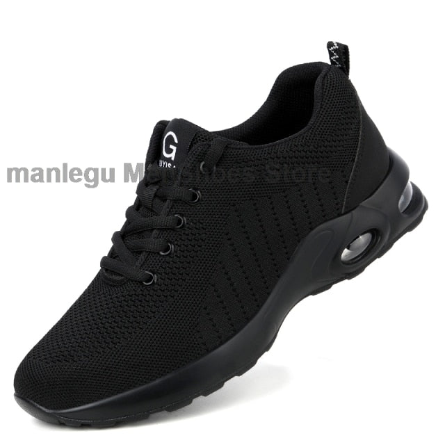 Security Boots Safety Shoes Men Steel Toe Cap Work Shoes Male Breathable Lightweight Work Sneakers Anti-Smashing Safety Boots