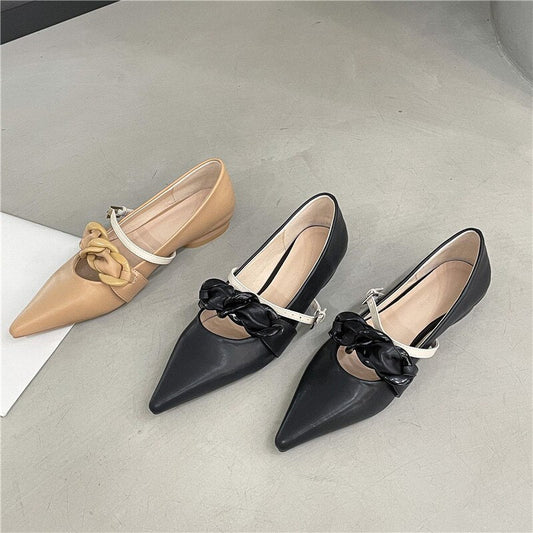 Women's Flats Shoes Summer Outdoor Casual Shoes Slip-on Loafers Shallow Pointed Toe Fashion Female Shoes New Design Flats