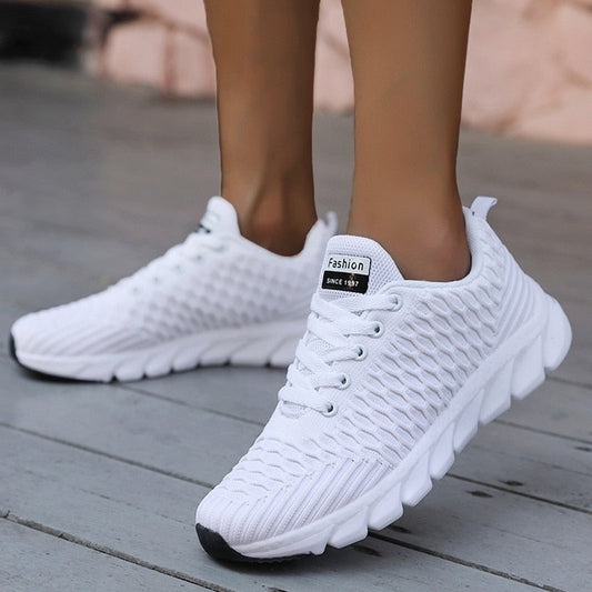 xiangtuibao   Mesh Women Sneakers Breathable Women Flat Shoes Lightweight Casual Shoes Ladies Lace-up Deportivas Mujer Chaussures Femme