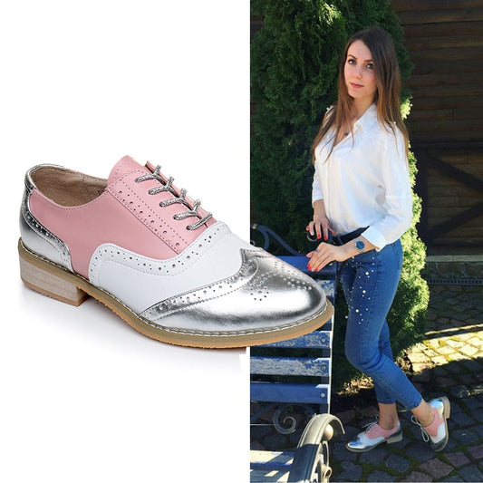 Women oxford Spring shoes genuine leather loafers for woman sneakers female oxfords ladies single shoes strap summer shoes