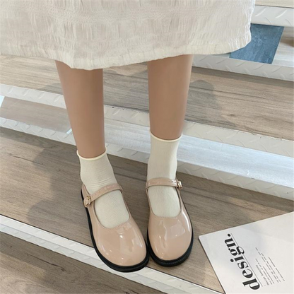 xiangtuibao Candy Color Harajuku Platform Mary Jane Shoes Women Gothic Retro Patent Leather Loafers Designer Fashion Buckle Strap Flats