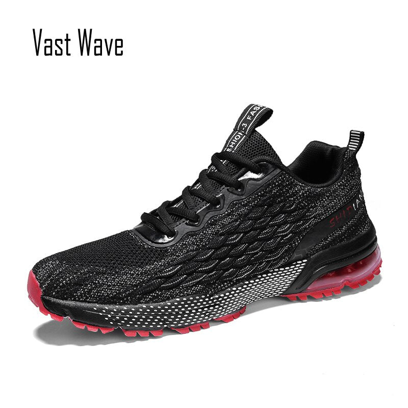 VastWave Air Cushion  Men's Running Sport Shoes Sneaker Fish Scale Woven Mesh Men Casual Shoes Light weight Man Leisure Shoe