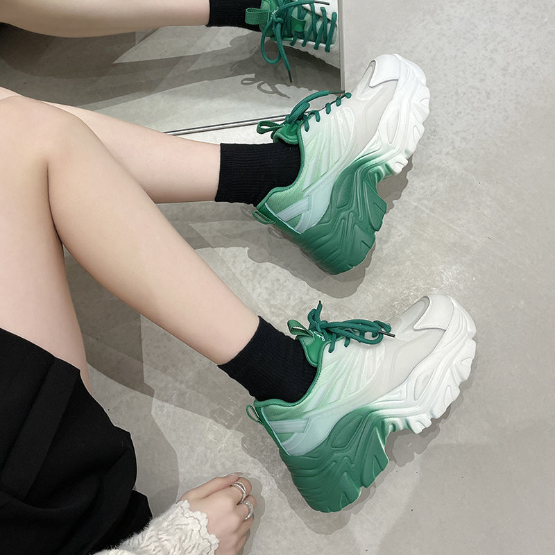 Spring Women Shoes Fashion Women's Chunky Sneakers Ladies Colors Mixed Platform Shoes Lightweight Breathable Sport Shoes