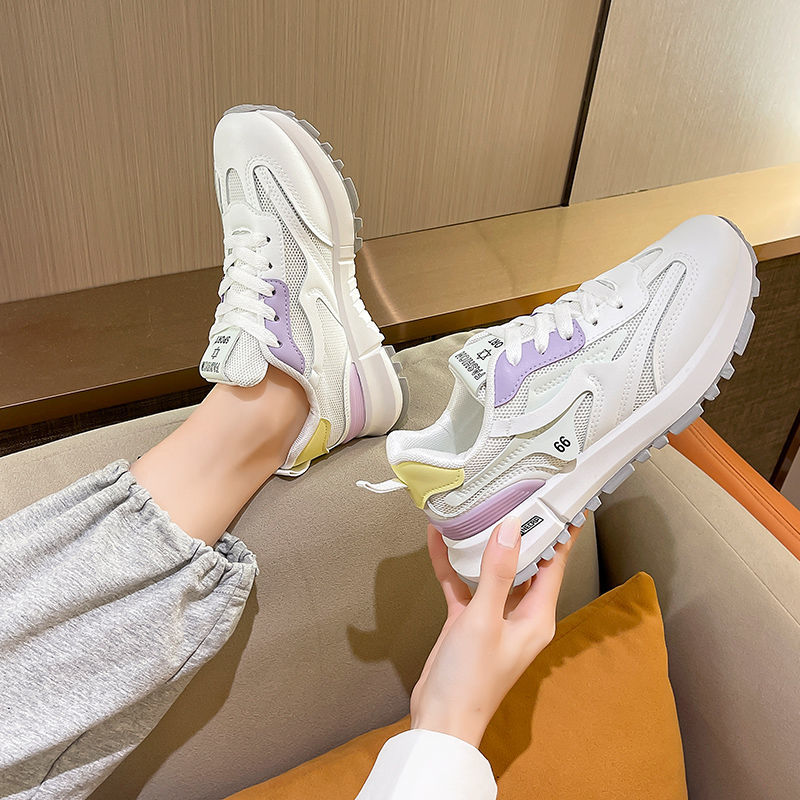 spring New Female Casual Shoes Breathable Light Woman Sneakers Women's Vulcanize Shoes Mixed Color Non-slip Soft Sole Shoes