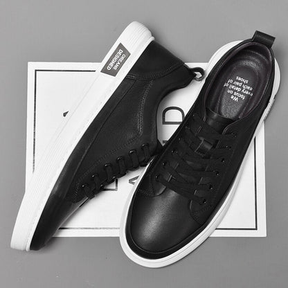 xiangtuibao New Casual Shoes Men Genuine Leather White Walking Shoes Mens Luxury Brand Man Lace Up Sneakers Comfortable Flats Shoe Men