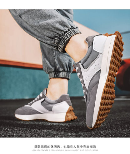 xiangtuibao New Casual Sneakers for Men Fashion Mixed Colors Platform Shoes Comfortable Skateboarding Sneakers Leather Waking Shoes