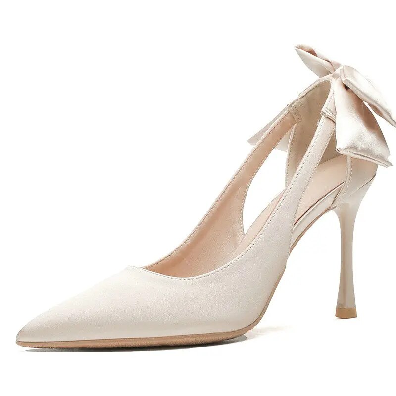 xiangtuibao -  Pointy Solid Color High Heels Women's Thin Heel Pumps  New Spring And Autumn Shallow Mouth Temperament Single Shoes