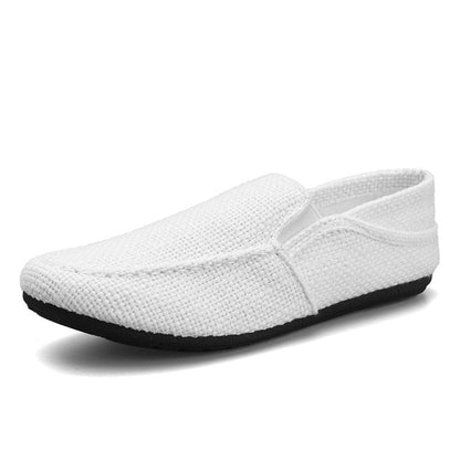 PUPUDA New Loafers Men Breathable Casual Shoes Classic Linen Slip On Sneakers Male Summer Cheap Driving Shoes For Men Wide