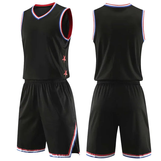 USA Men kids throwback basketball training jersey set College Basketball Sports clothing Custom Basketball Uniform Sets shorts