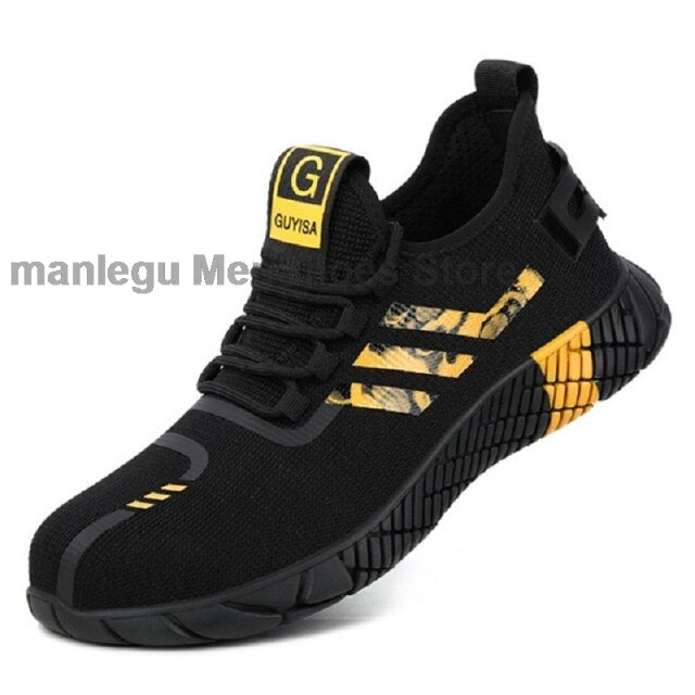 Security Boots Safety Shoes Men Steel Toe Cap Work Shoes Male Breathable Lightweight Work Sneakers Anti-Smashing Safety Boots