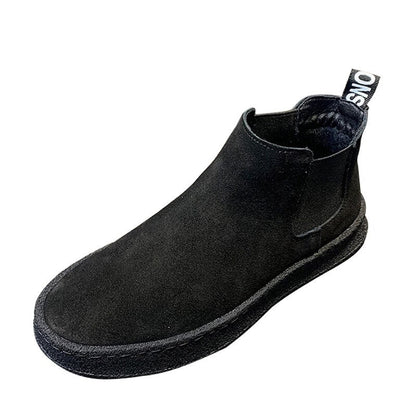 xiangtuibao Spring Men Shoes Suede Leather High-top Men Casual Shoes Slip-on Mens Loafers Comfortable Flat Man Boots Zapatos Hombre