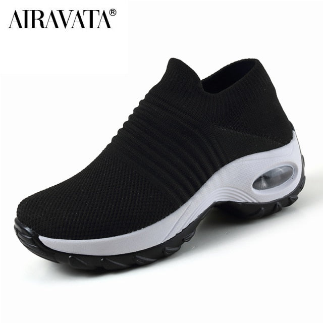 Women's Casual Shoes Chunky Sneakers Platform Walking Shoes Fashion Knited Casual Loafers Size 35-42