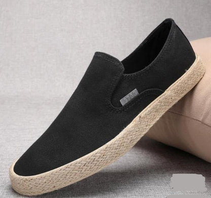 Spring Men's Flat Casual Shoes Male Breathable Comfortable Boat Canvas Shoes Men Fashion Soft Lace Up Espadrilles Hemp Shoes