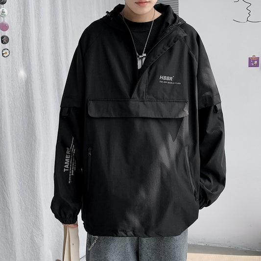xiangtuibao Men Bomber Jacket Mulit Pocket Cargo Jackets Steetwear Spring Hip Hop Windbreaker Coats Korean Fashion Hooded Coat