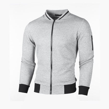 xiangtuibao Brand New Men Zipper Sweatshirts Zipper Collar Jacket Cardigan for Male Casual Plaid Sweatshirt Long Sleeve Tops Streetwear