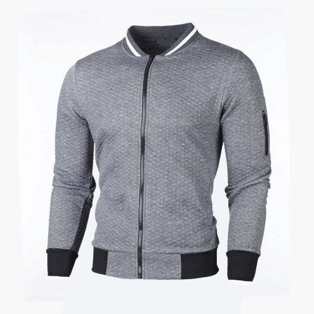 xiangtuibao Brand New Men Zipper Sweatshirts Zipper Collar Jacket Cardigan for Male Casual Plaid Sweatshirt Long Sleeve Tops Streetwear